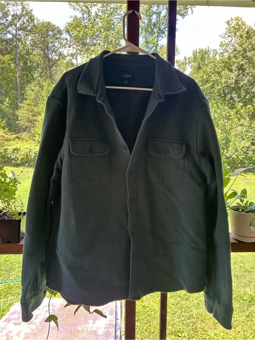 J crew Heavyweight chamois workshirt Hunting Green Chamois xl